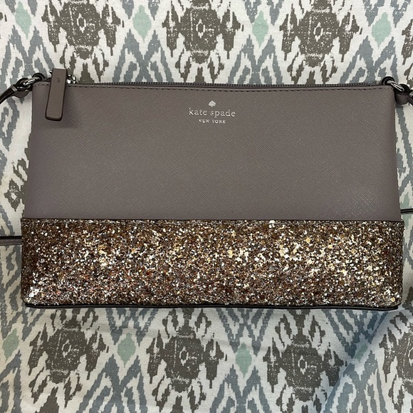 kate spade Handbags - Kate Spade Gray /Glitter Crossbody Bag Purse new without tags